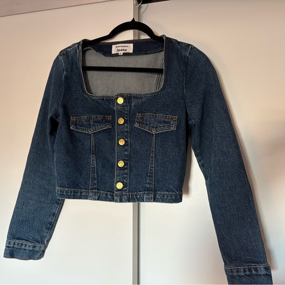 Reformation Tops - Women's Blue Denim Crop Top by Reformation